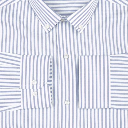 New Silver Stripe Down Button Oxford Cotton Shirt (FS049)