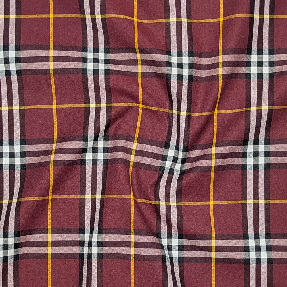 Red Tartan Check Cotton Shirt For Men