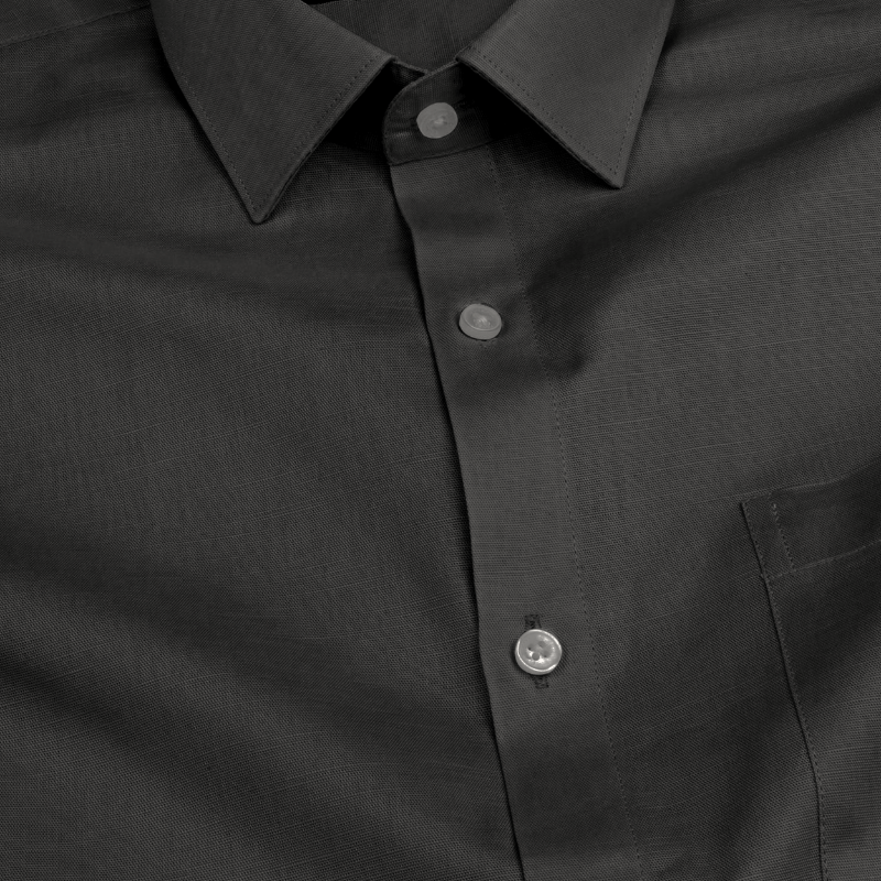 Dark Grey Solid Linen Shirt for Man