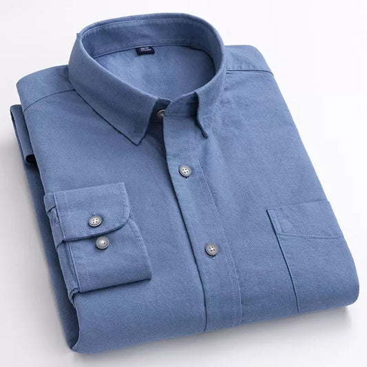 Casual Pure Cotton Denim Blue Color Shirt for Man