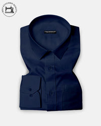 Pack of 2 Premium Cotton Shirt for Man (Black Check and Navy Blue)