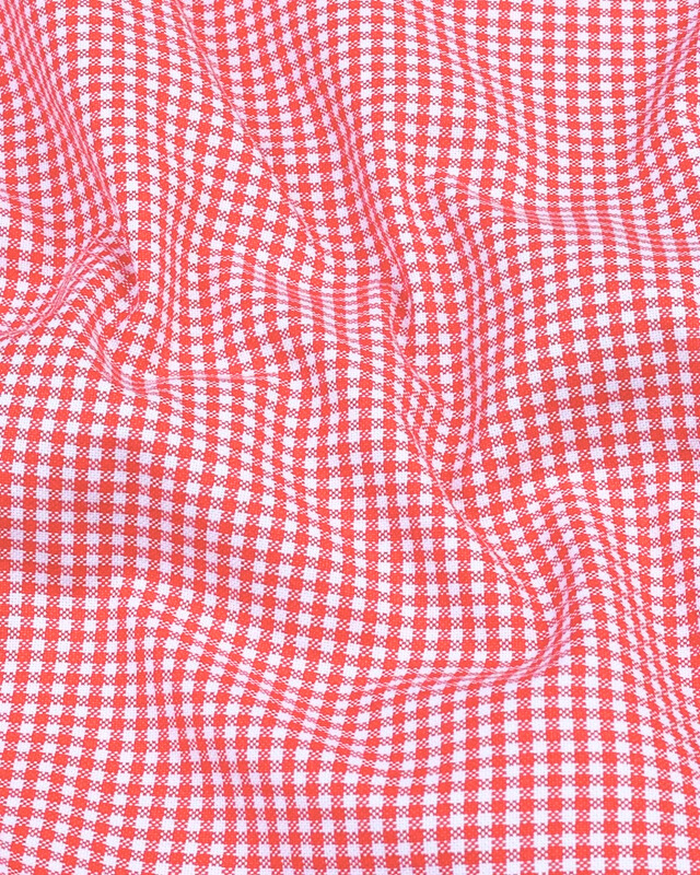 Red Check Button Down Oxford Cotton Shirt (FS052)