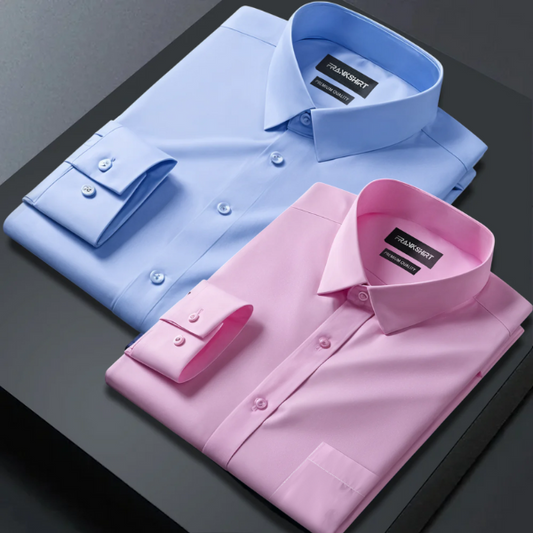 Pack of 2 Premium Satin Shirt for Man (Sky Blue and Light Pink)