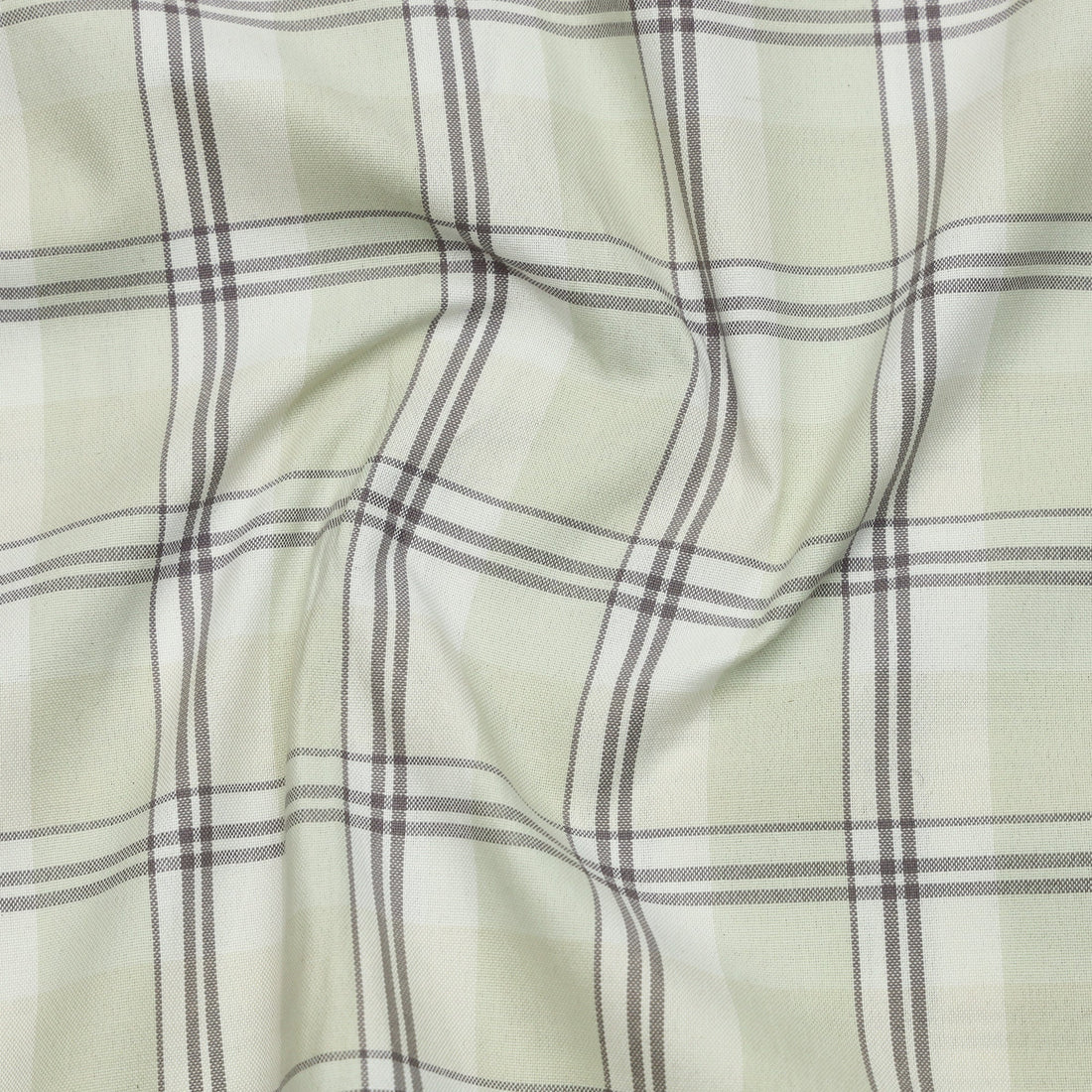 Pale Pistachio Classic Check Oxford Cotton Shirt For Men