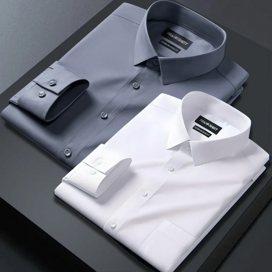 Pack of 2 Premium Satin Shirt for Man (Dark Grey and White)
