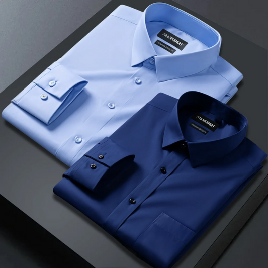 Pack of 2 Premium Satin Shirt for Man (Sky Blue and Navy Blue)