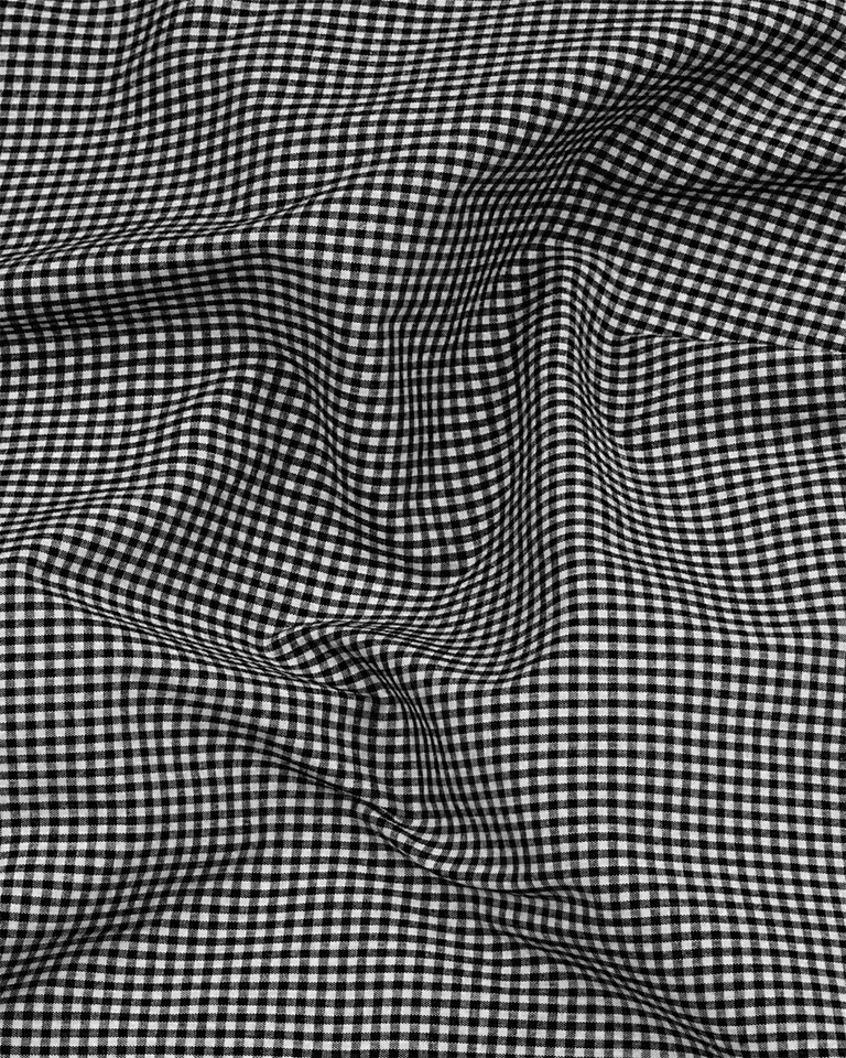 Black Check Button Down Oxford Cotton Shirt