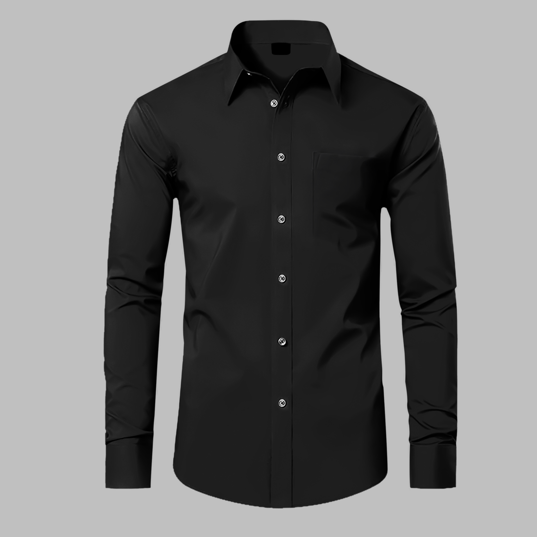 Premium Satin Solid Shirt for Man (Black)