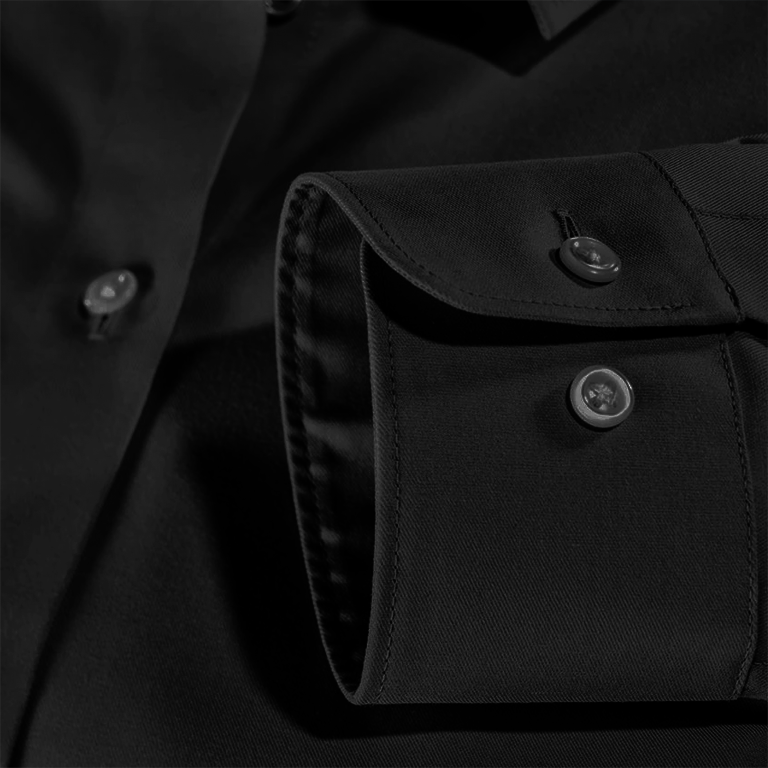 Premium Satin Solid Shirt for Man (Black)