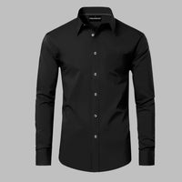 Premium Satin Solid Shirt with Grey Stripe for Man (Black)