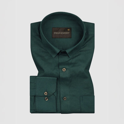 New Linen Shirt for Man (Bottle Green)