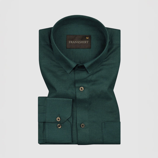 New Linen Shirt for Man (Bottle Green)