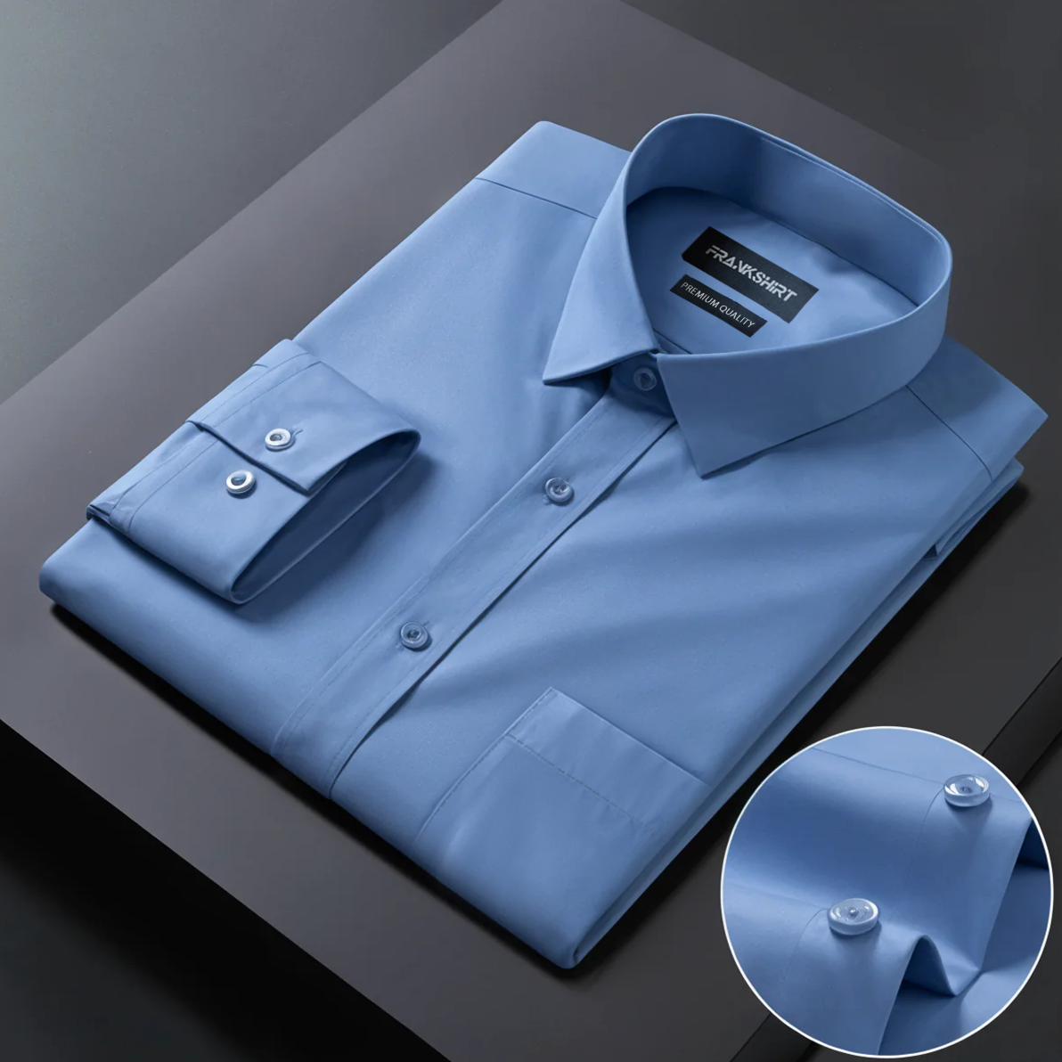 Premium Cotton Solid Shirt for Man (Denim Blue)