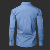 Premium Cotton Solid Shirt with White Stripe for Man (Denim Blue)