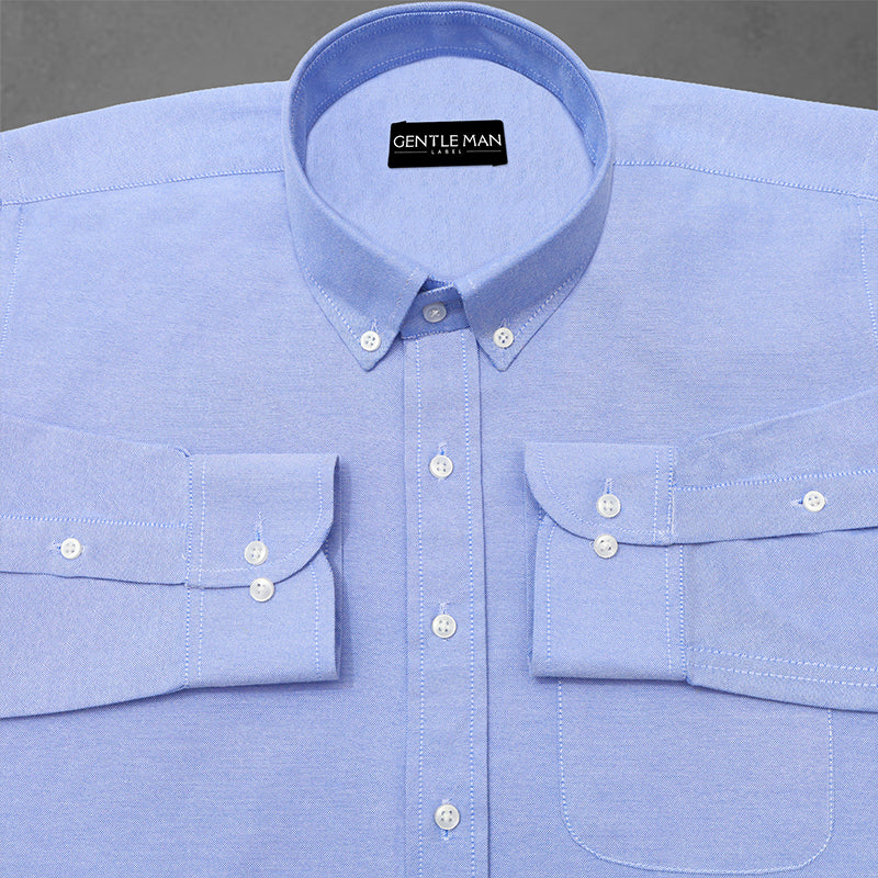 Pack of 2 Oxford Cotton Shirt For Men (Pink & Denim Blue)