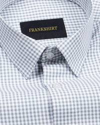 Silver Check Button Down Oxford Cotton Shirt