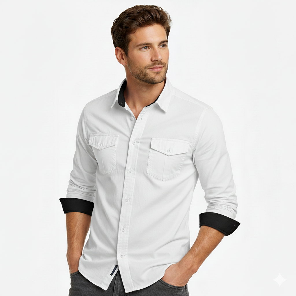 Cargo Style White Shirt