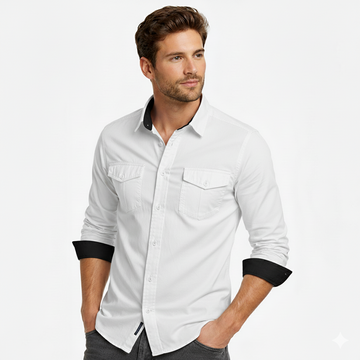 Cargo Style White Shirt