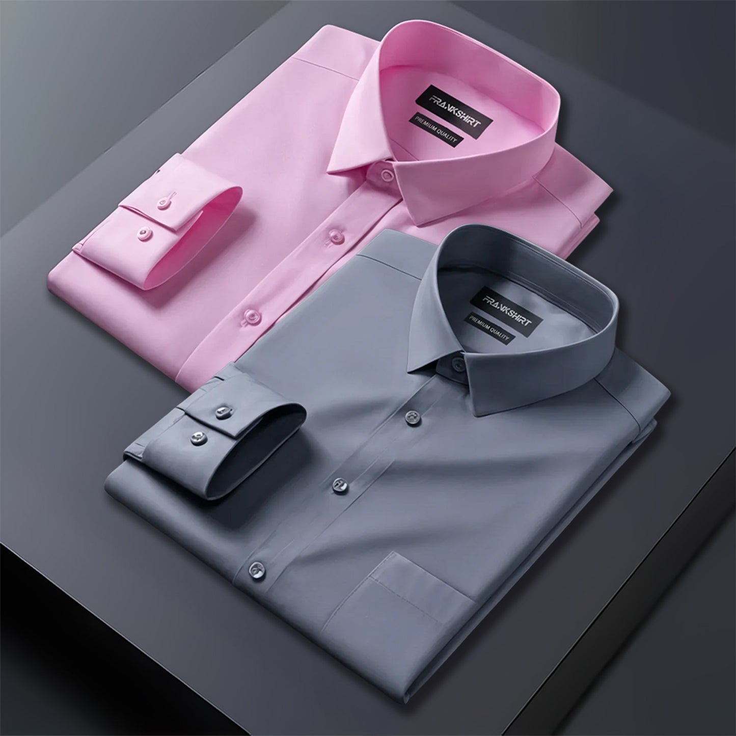 Pack of 2 Premium Cotton Shirt for Man (Light Pink And Dark Grey)