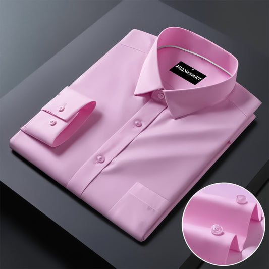 Premium Satin Solid Shirt with White Stripe for Man (Light Pink)