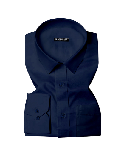 Pack of 2 Premium Cotton Shirt for Man (Navy Blue Check and Navy Blue)
