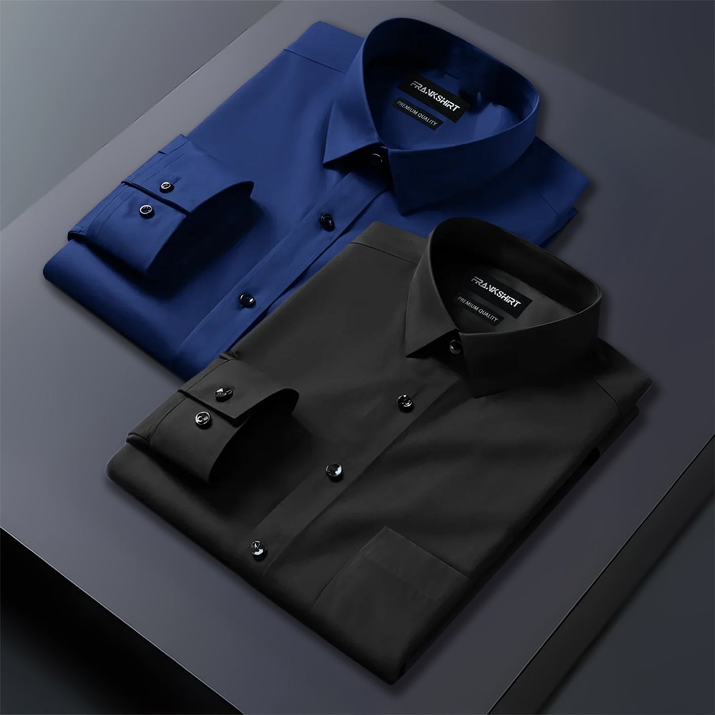 Pack of 2 Premium Cotton Shirt for Man (Navy Blue And Black)