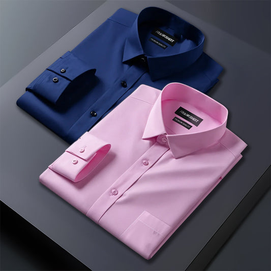 Pack of 2 Premium Cotton Shirt for Man (Navy Blue And Light Pink)