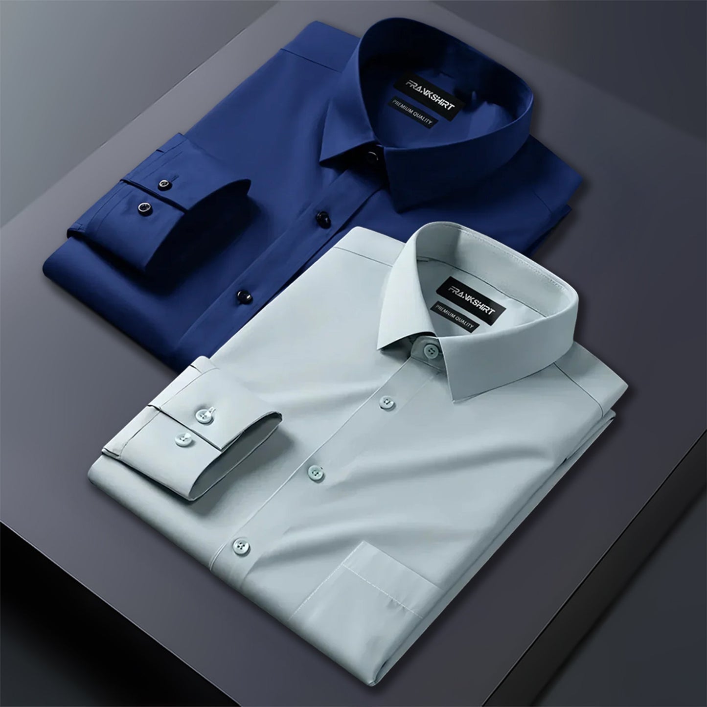 Pack of 2 Premium Cotton Shirt for Man (Navy Blue And Pista)