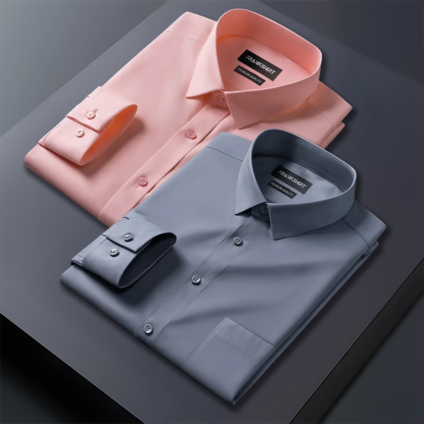 Pack of 2 Premium Cotton Shirt for Man (Peach And Dark Grey)