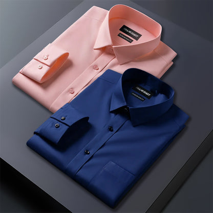 Pack of 2 Premium Cotton Shirt for Man (Peach And Navy Blue)
