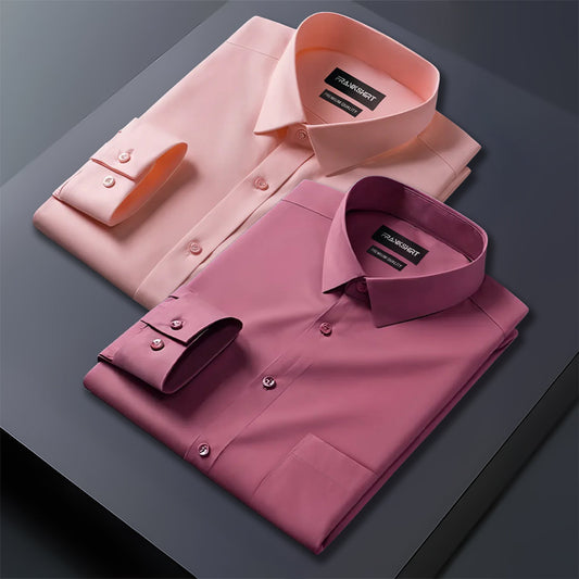 Pack of 2 Premium Cotton Shirt for Man (Peach And Solid Pink)