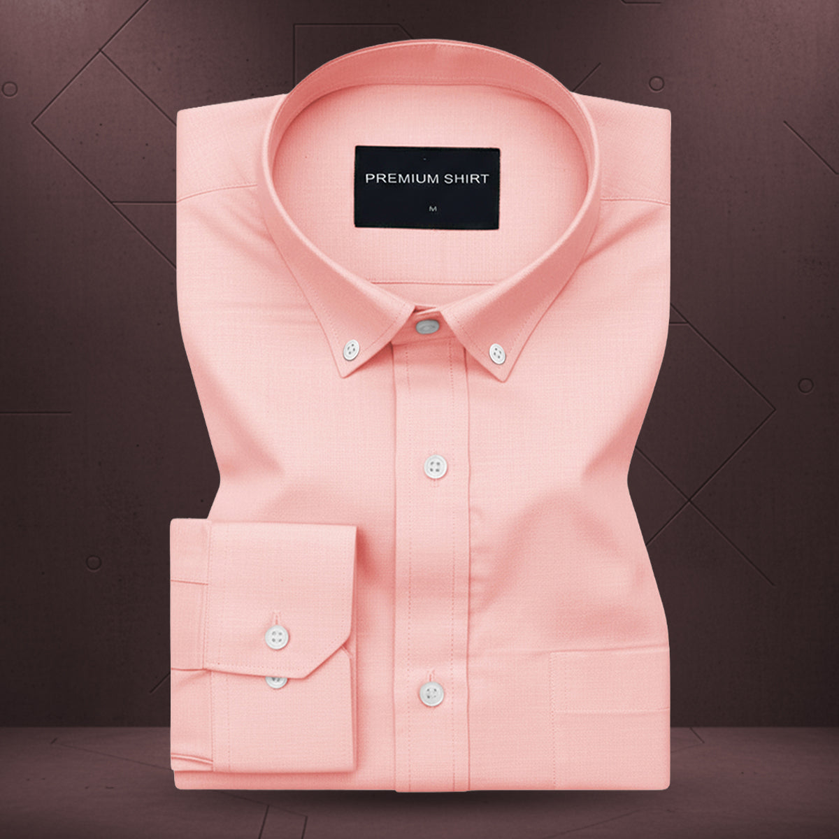 Pack of 2 Oxford Cotton Shirt For Men (Dark grey & Peach)