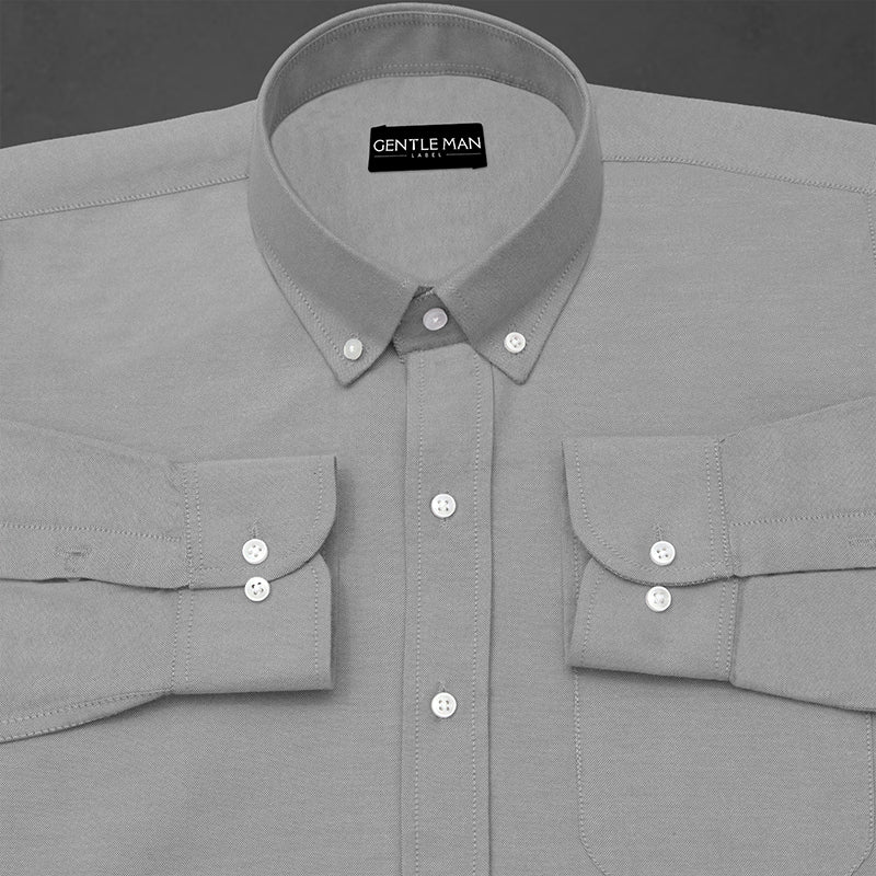 Pack of 2 Oxford Cotton Shirt For Men (Silver & Pink)