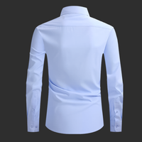 Premium Satin Solid Shirt with White Stripe for Man (Sky Blue)