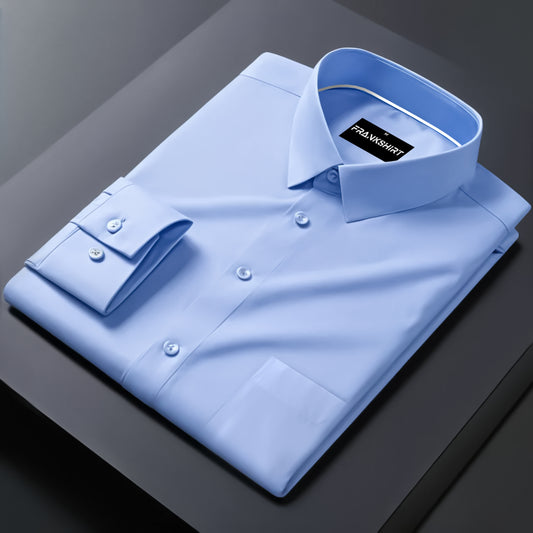 Premium Satin Solid Shirt with White Stripe for Man (Sky Blue)