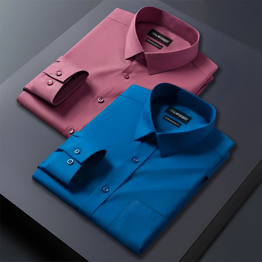 Pack of 2 Premium Cotton Shirt for Man (Solid pink And Royal Blue)