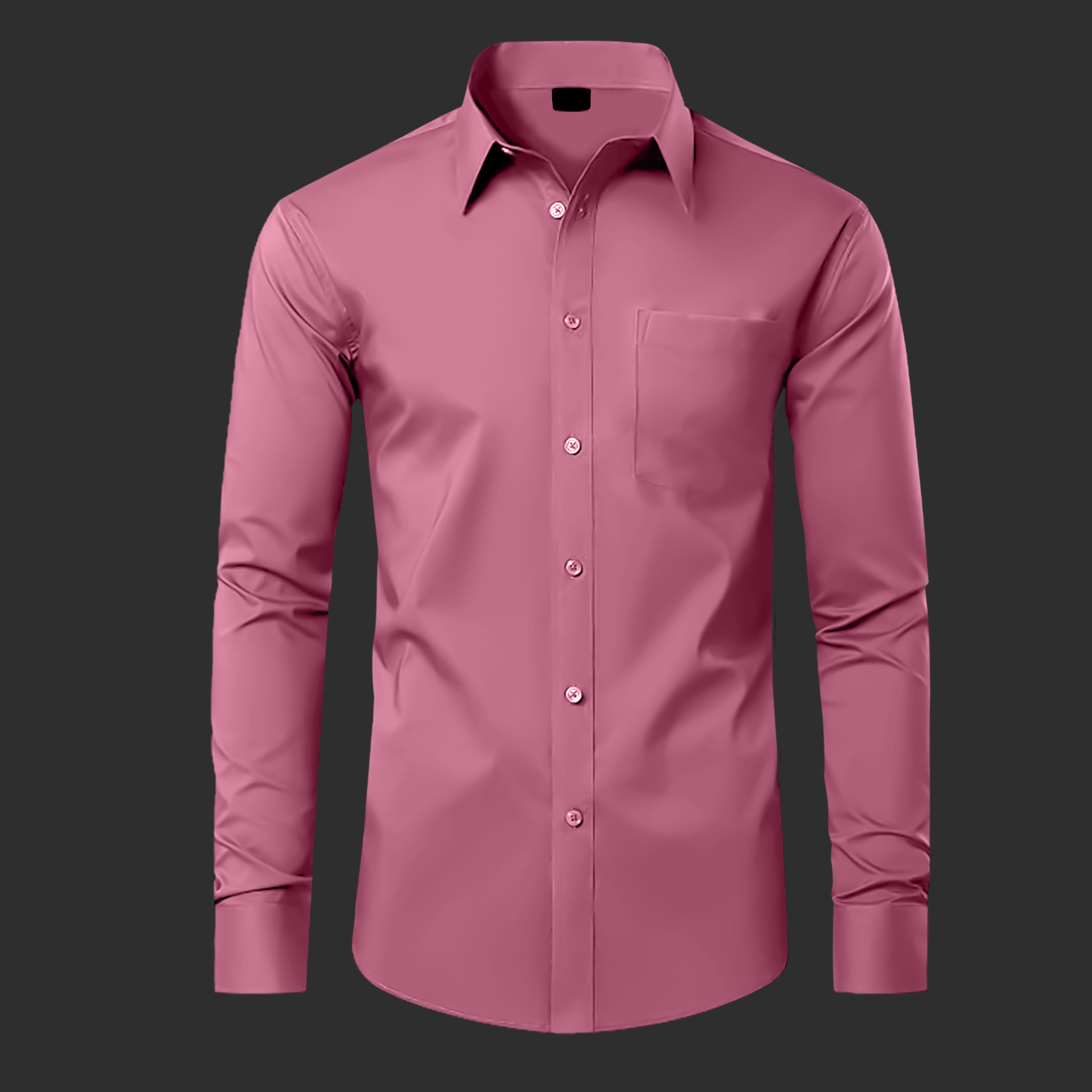 Premium Satin Solid Shirt for Man (Solid Pink)