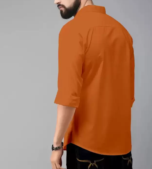 Cotton Blend Solid Shirts (Orange)(FS021)