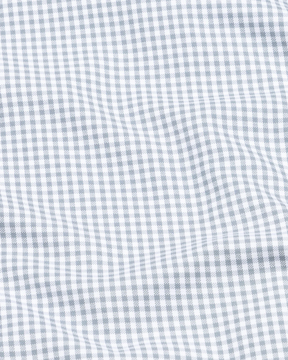 Silver Check Button Down Oxford Cotton Shirt