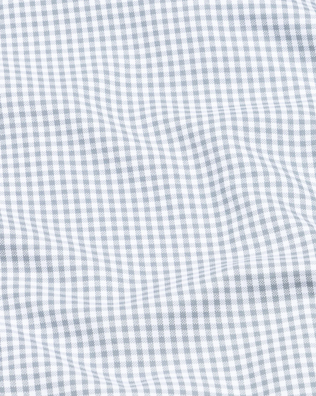 Silver Check Button Down Oxford Cotton Shirt