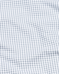 Silver Check Button Down Oxford Cotton Shirt