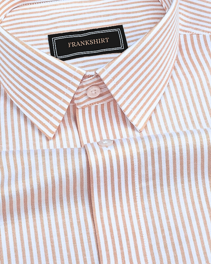 New Yellow Stripe Down Button Oxford Cotton Shirt (FS050)