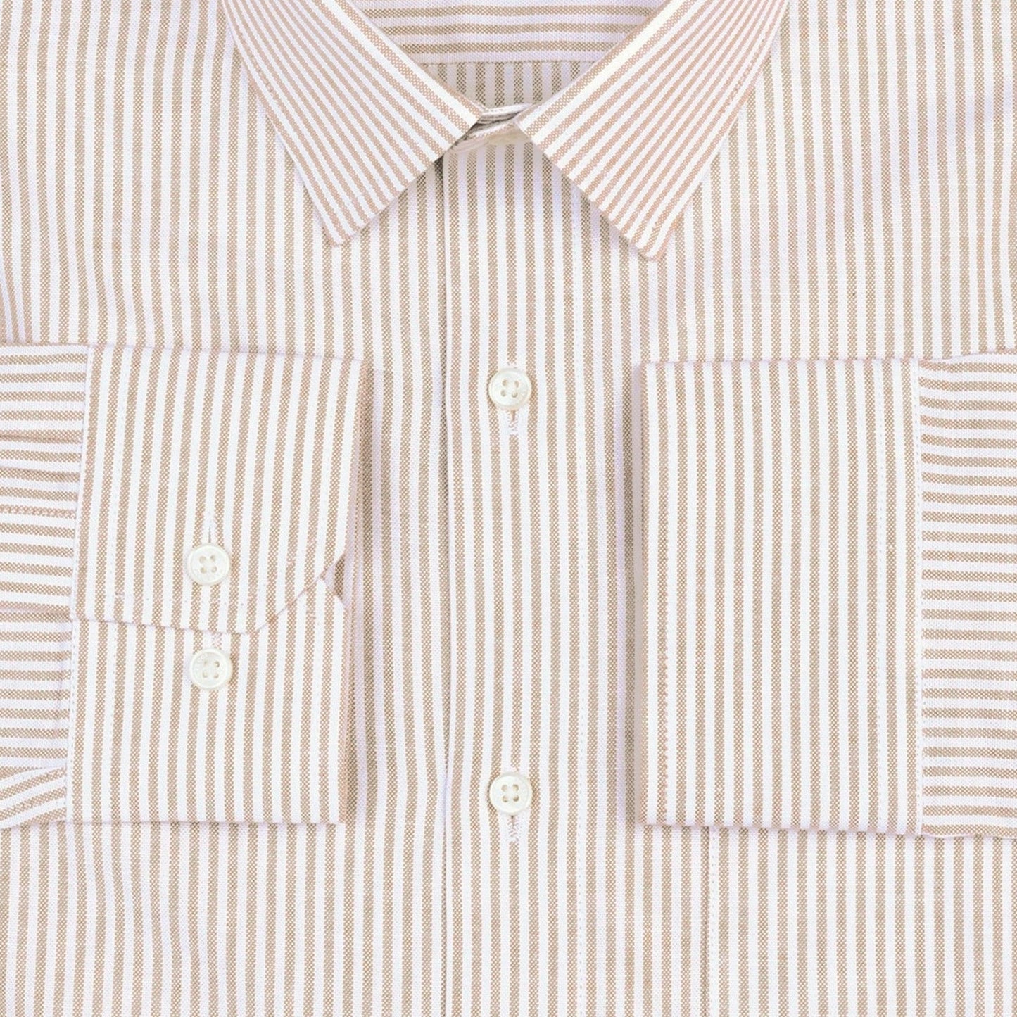 New Yellow Stripe Down Button Oxford Cotton Shirt (FS050)