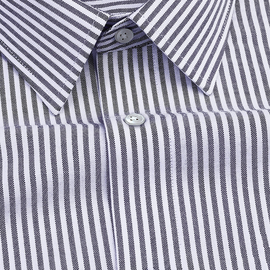 New Black Stripe Down Button Oxford Cotton Shirt (FS041)