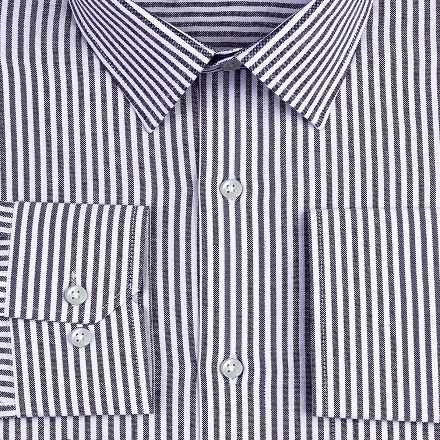 New Black Stripe Down Button Oxford Cotton Shirt (FS041)