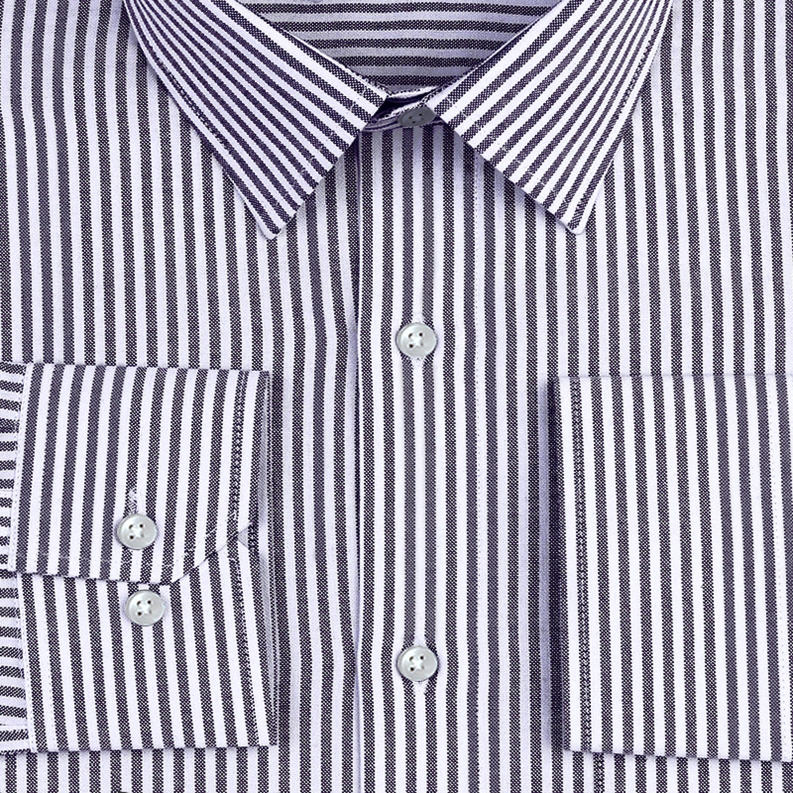 New Black Stripe Down Button Oxford Cotton Shirt (FS041)