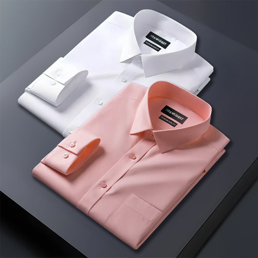 Pack of 2 Premium Cotton Shirt for Man (White And Peach)
