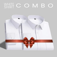 Combo of 2 Premium Cotton White Shirt for Man