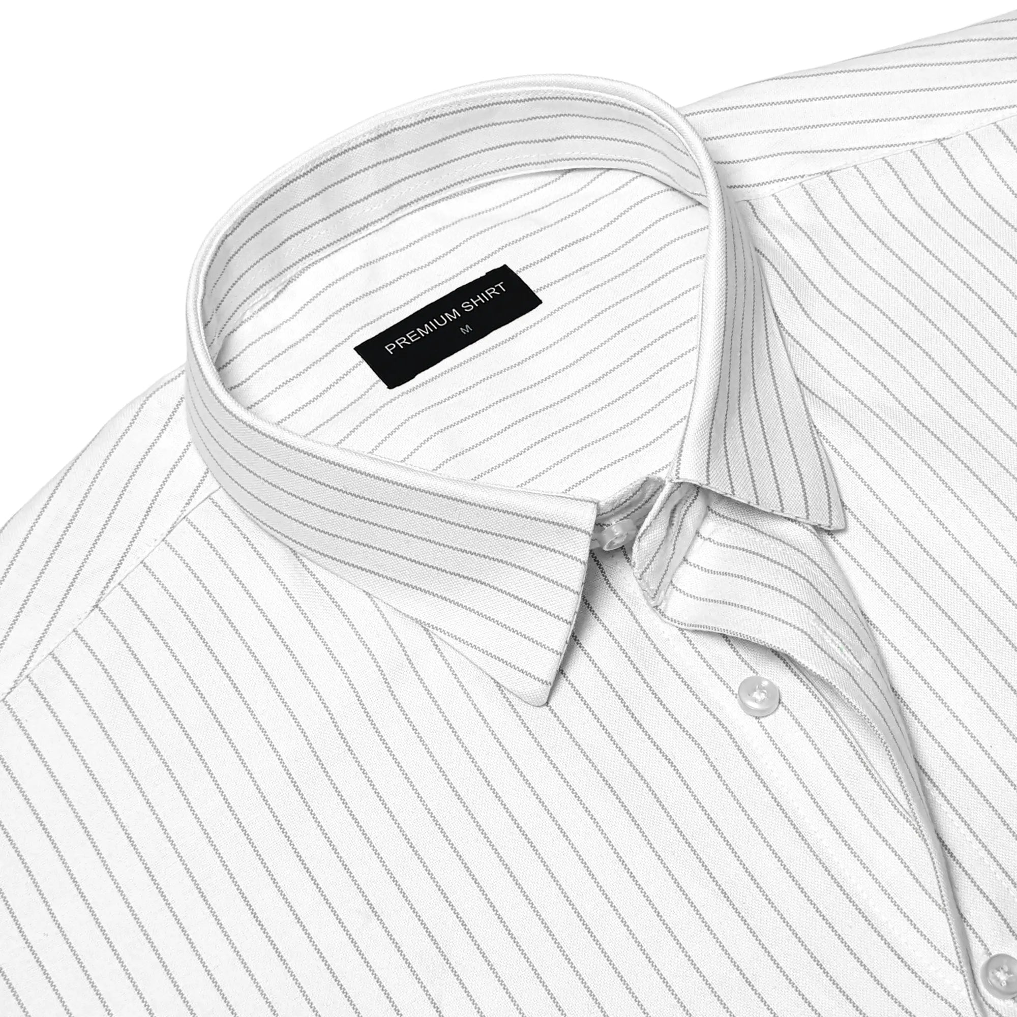 Grey Pinstripe Oxford Shirt For Men