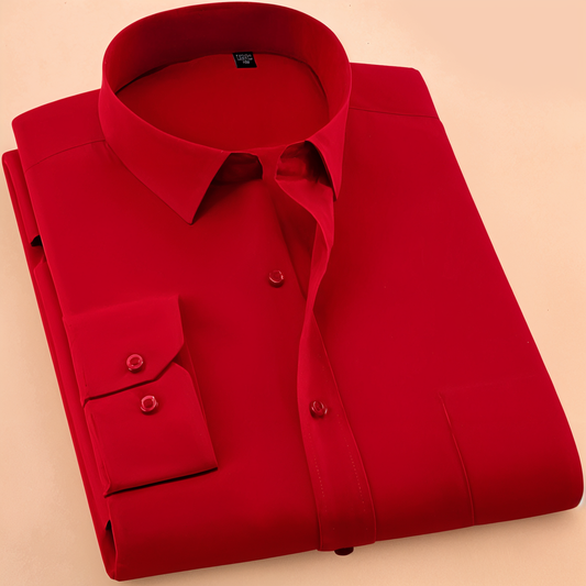 Special Offer New Cotton Blend Solid Shirts (Red)